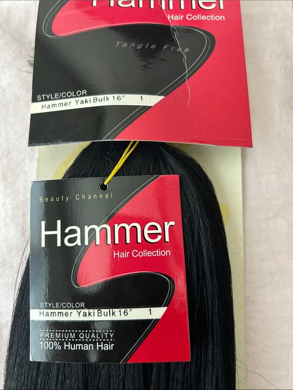 Hammer Hair Collection 16” Bulk 100% Human Hair Color 1 Black (3 packs)